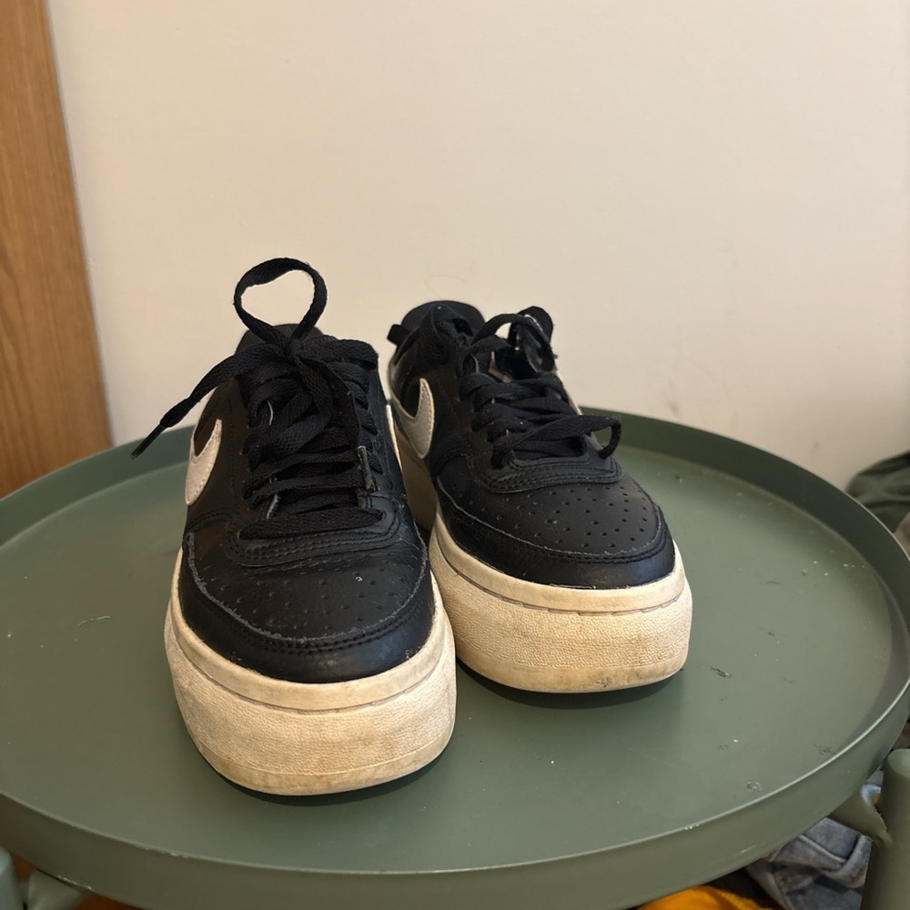 Stylish Black and White Platform Sneakers